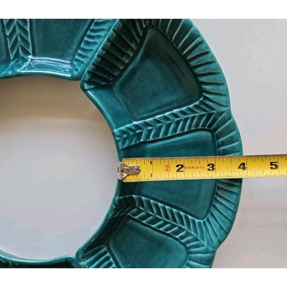 MCM California Pottery Turquoise #895 Lazy Susan 3-Piece Serving Tray Set - Picture 3 of 12